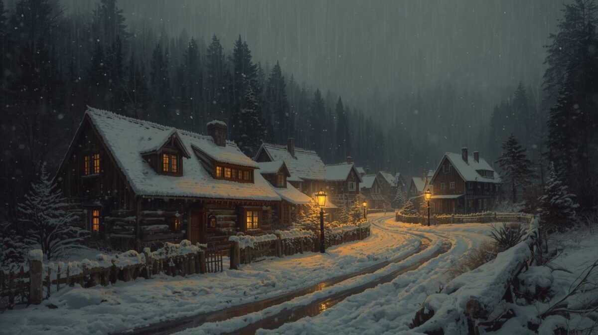 Es war der erste Adventsonntag und draußen fiel der Schnee in dichten, leisen Flocken. In einem kleinen Dorf am Waldrand standen die Häuser wie mit Puderzucker bestäubt, und in vielen Fenstern flackerten schon Kerzen.
