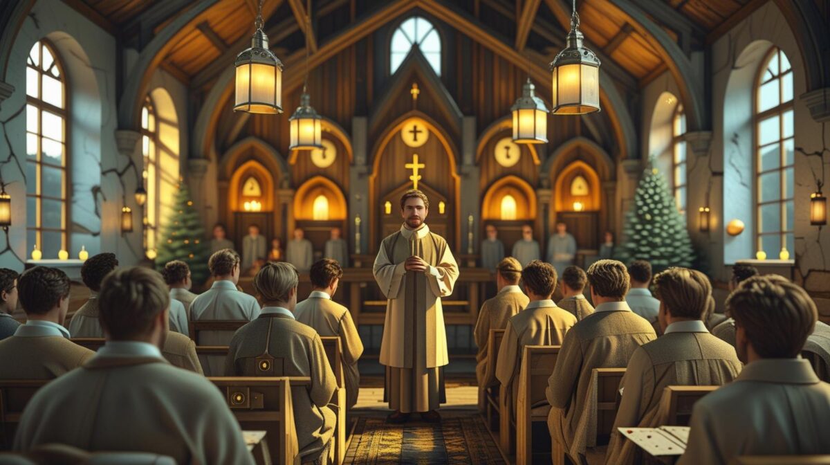 Gottesdienst in einer Kirche.